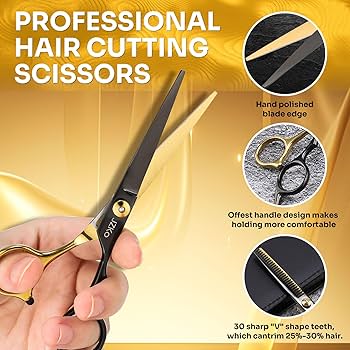 Amazon.com : Hair Cutting Scissors Shears Kit, 6.7”Barber